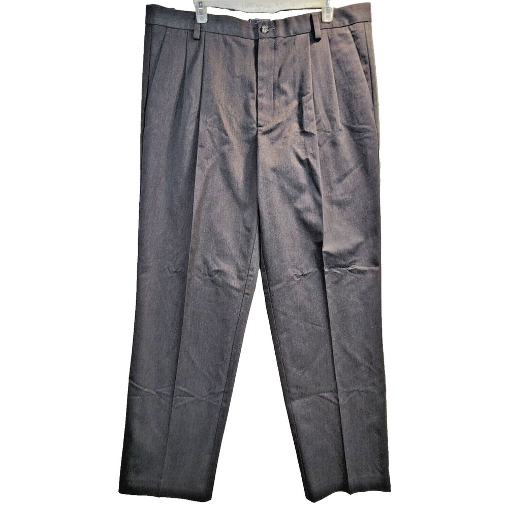 Dockers Mens Dress Pants Siz 38x32 Gray Classic Fit D3